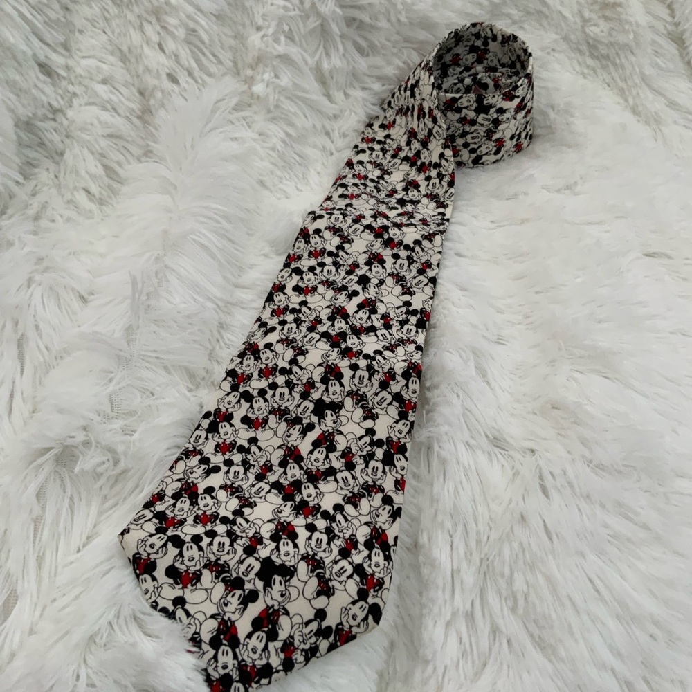 Disney Mickey Mouse Black and White Tie